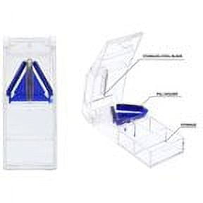 2 Pack Premium Portable Crystal Clear Pill Cutter for Small or Large Pills with Two Storage Compartments