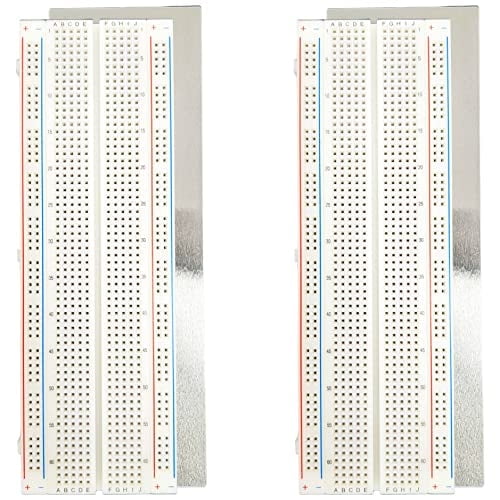 2 Pack Premium Solderless Breadboard, 830 Tie Points, 6.5" x 2.1", RoHS Compliant