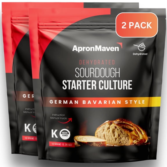 2 Pack Premium Sourdough Starter - German Bavarian Heirloom Dehydrated Sour Dough Starter Culture with Simple Activation Instructions for Homemade Artisan Bread Baking Supplies
