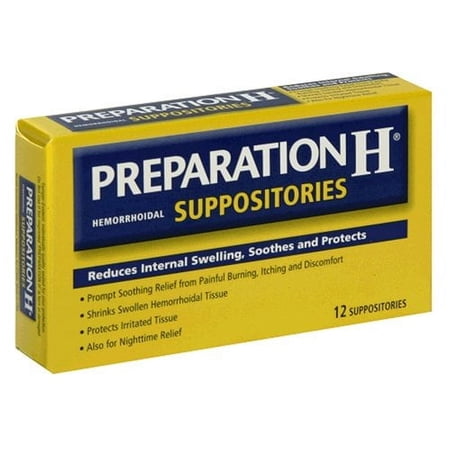 2 Pack - Preparation H Hemorrhoidal Suppositories 12 Each