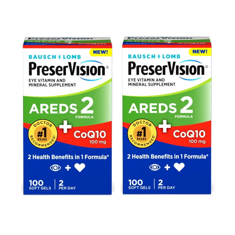 2 Pack - PreserVision AREDS 2 Eye Vitamins with CoQ10 for Heart