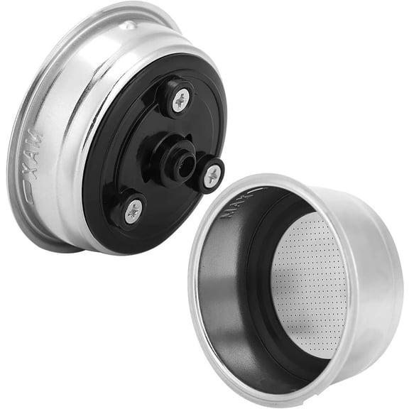 2-Pack Pressurized Coffee Filter Basket 51mm Portafilter Basket for Espresso Machine Single and Double Serving(Detachable basket set)