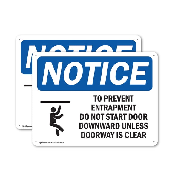 (2 Pack) To Prevent Entrapment Do Not OSHA Notice Sign 10 Inch X 7 Inch Plastic Sign, Weather Resistant, UV Protected for Workplace, Business, and Construction Site, Made in the USA