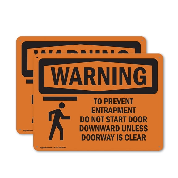 (2 Pack) To Prevent Entrapment Do Not With Symbol OSHA Warning Sign 14 Inch X 10 Inch Plastic Sign, Weather Resistant, UV Protected for Workplace, Business, and Construction Site, Made