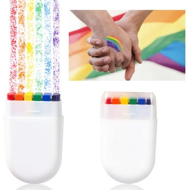 Pride Face Paint Kit With Rainbow Sticks, Temporary Tattoos & 100+ Stickers - LGBTQ Celebration Makeup For Parades, Parties