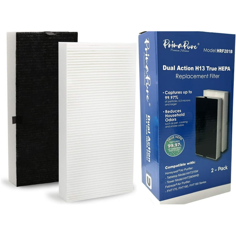 2 Pack PrimaPure H13 True HEPA Filter Replacement for Honeywell HEPAClean U Filter HRF201B Febreze FRF102B HW HHT270 HHT290 Febreze FHT170