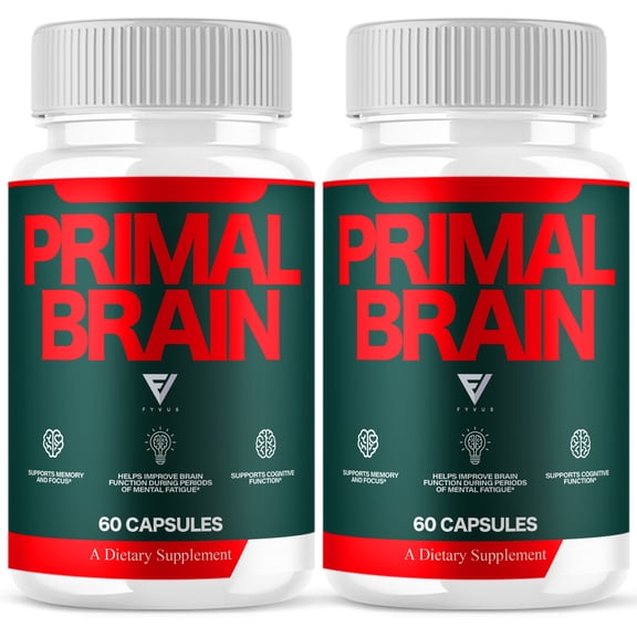 (2 Pack) Primal Brain Supplement, Primal Brain Nootropic Pills (120 Capsules)