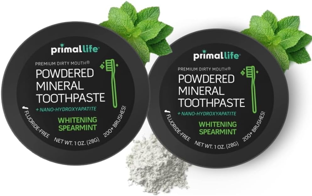 LuxProdX Primal: Life Organics! Dirty Mouth Toothpowder, Activated Charcoal Teeth Whitening Powder, 2 Count, 1 oz