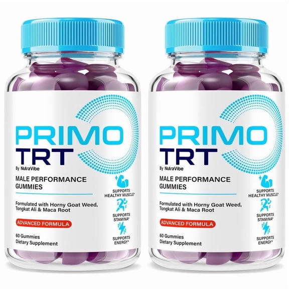 (2 Pack) Primo TRT Original PrimoTRT Gummies with a Natural Daily Blend for Energy & Wellness | Great-Tasting, Easy-to-Chew Gummies (120 Gummies)