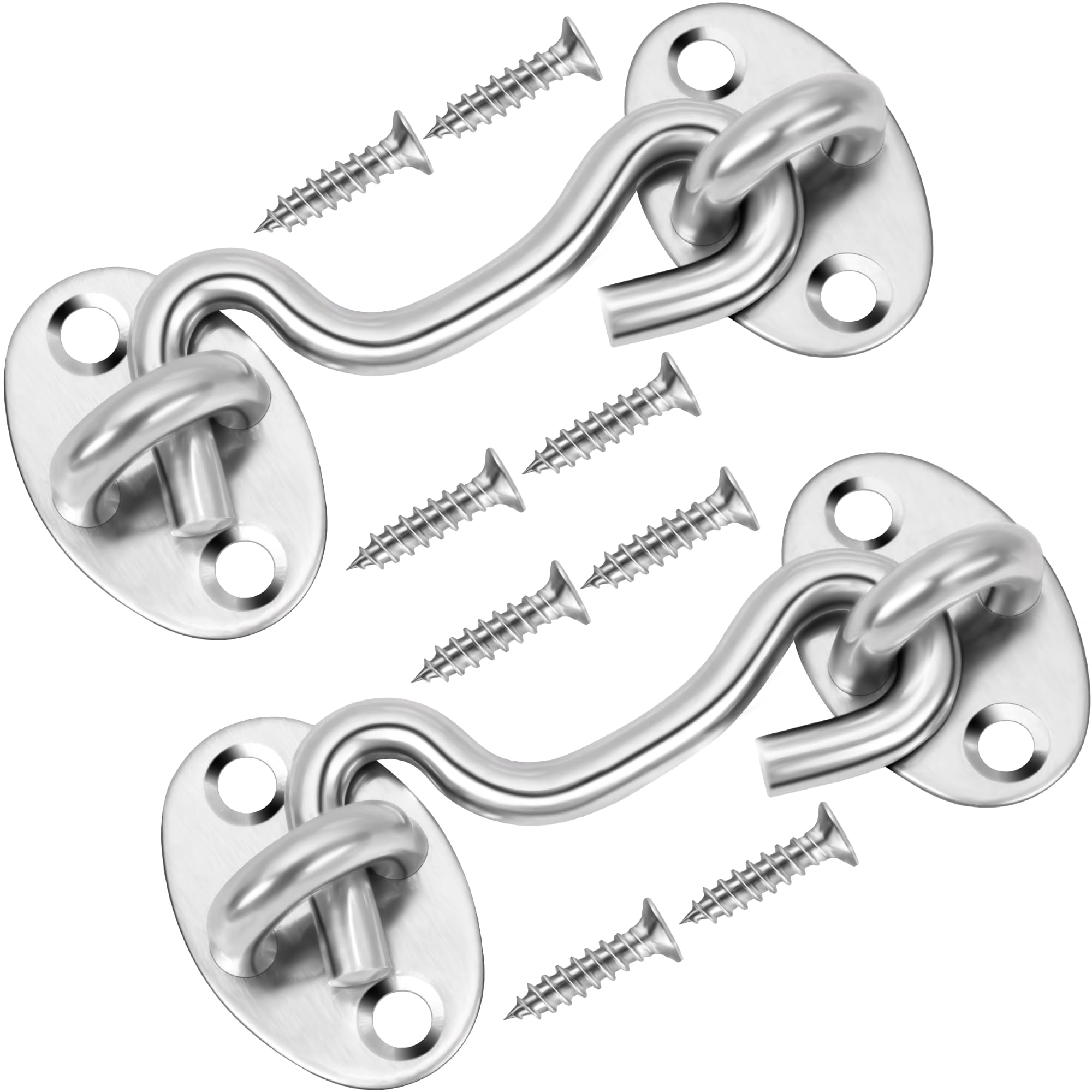 2 Pack Privacy Hook and Eye Latch for Barn Door, Stainless Steel Gate ...