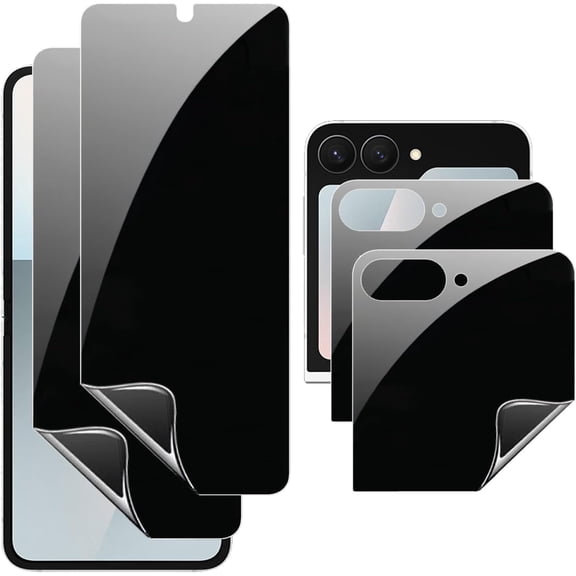 2 Pack Privacy Inner Screen Protector For Samsung Galaxy Z Flip 7 FE/Z Flip 6,2 Pack Anti-Spy Outer Soft Film