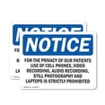 thumbnail image 1 of (2 Pack) For The Privacy Of Our Patients Use Of Cell OSHA Notice Sign 14 Inch X 10 Inch Indoor / Outdoor Rust-Free Aluminum Metal Signs for Workplace, Workshop, and Construction Site,, 1 of 8