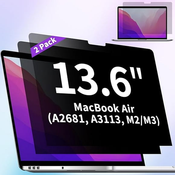 2-Pack Privacy Screen Protector For Air 13.6 Inch (2022-2025, M2, M3, M4) – Matte Laptop Privacy Screen Anti Blue Light Glare Filter For Models A2681/A3113/A3240 - Air 13.6 Inch(2022-2025,M2/M3/M4)