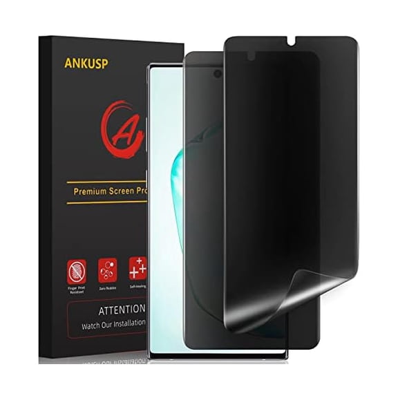 [2 Pack] Privacy Screen Protector Compatible with Samsung Galaxy Note 10 Plus Note 10+ Note 10 Plus 5G, [Support in-Screen Unlock] [Anti Spy] [Case Friendly] Flexible TPU Film