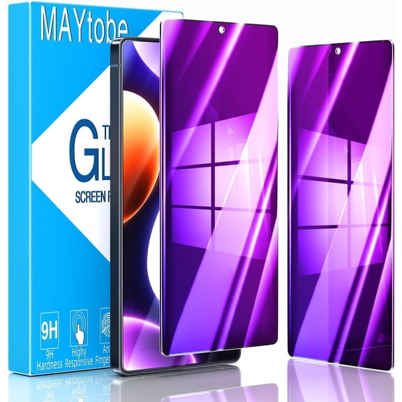 [2-Pack Privacy Screen Protector Designed for Samsung Galaxy S25 Ultra Anti-Blue Light Tempered Glass, Purple Anti-Spy, Eye Protection, Colorful Gradient