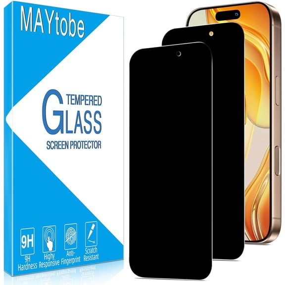 [2-Pack Privacy Screen Protector Designed for iPhone 16 Pro Max Tempered Glass, Anti Spy, No Bubbles, Anti Scratch, Easy to Install