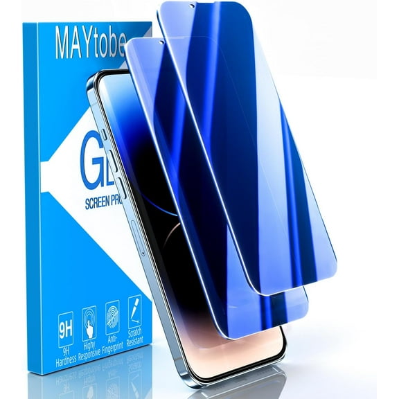 [2-Pack Privacy Screen Protector Designed for iPhone 16e, iPhone 14, iPhone 13 Pro, iPhone 13 Anti-Blue Light Tempered Glass, Eye Protection, Blue Anti-Spy, Colorful Gradient, Anti-Scratch