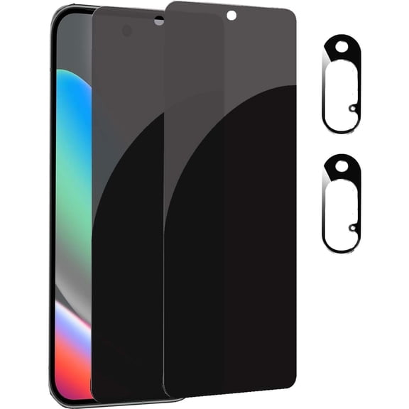 [2 Pack] Privacy Screen Protector for Google Pixel 10 6.3" Tempered Glass, Anti-spy,No Bubbles,9H,HD,2 Pack Camera Lens Protector for Pixel 10, Case Friendly (Not for Pixel 10pro / 10 Pro XL)