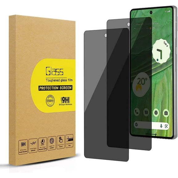 for 2 Pack Privacy Screen Protector for Google Pixel 6A 6.15G [Anti-Spy Tempered Glass], Ultra HD, Anti-Scratch, Bubble-Free, Easy Install 9H Protective Glass