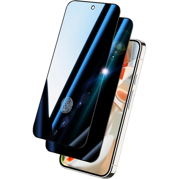 2 Pack Privacy Screen Protector for Google Pixel 9/9 Pro 6.3|Anti-Spy Tempered Glass with Fingerprint Unlock Support, Anti-Scratch, 9H Hardness & Easy Installation
