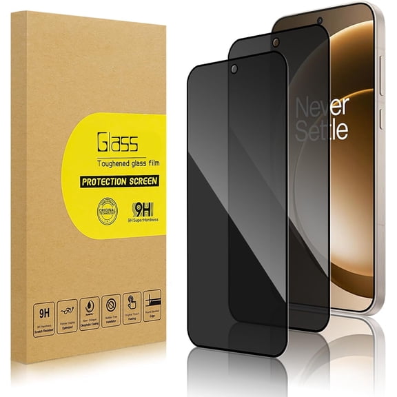 for 2 Pack Privacy Screen Protector for Oneplus 15 [Anti-Spy Tempered Glass][Fingerprint Unlock Support], Ultra HD, Anti-Scratch, Bubble-Free, Easy Install 9H Protective Glass for Oneplus 15