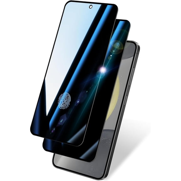 2 Pack Privacy Screen Protector for Samsung Galaxy S24 Plus/S24+|Anti-Spy Tempered Glass with Fingerprint Unlock Support, Anti-Scratch, 9H Hardness & Easy Installation