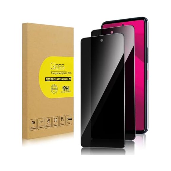 2 Pack Privacy Screen Protector for T-Mobile Revvl 7 Pro 5G [Anti-Spy Tempered Glass], Ultra HD, Anti-Scratch, Bubble-Free, Easy Install 9H Protective Glass for T-Mobile Revvl 7 Pro 5G