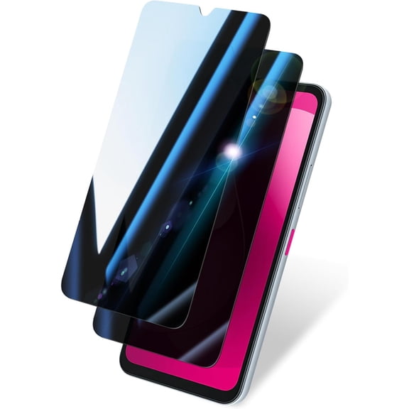 2 Pack Privacy Screen Protector for T-mobile Revvl 8 |Anti-Spy Tempered Glass with Fingerprint Unlock Support, Anti-Scratch, 9H Hardness & Easy Installation