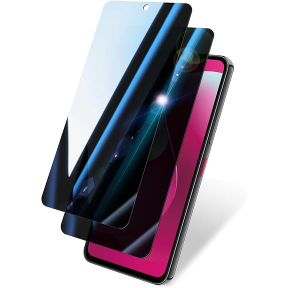 2 Pack Privacy Screen Protector for T-mobile Revvl 8Pro|Anti-Spy Tempered Glass with Fingerprint Unlock Support, Anti-Scratch, 9H Hardness & Easy Installation