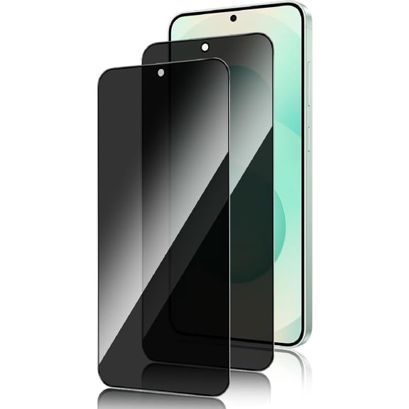 2 Pack Privacy Screen Protector for Samsung Galaxy S25 Plus Anti Spy Tempered Glass, Support Fingerprint Unlock, Anti Scratch, Bubble Free