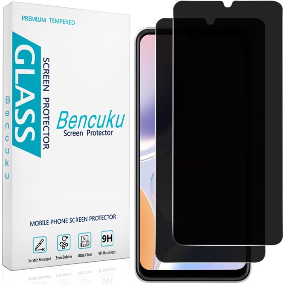 2 Pack) Privacy Screen Protector for T-Mobile Revvl 7 / REVVL 8 Anti-Spy Tempered Glass, Anti Scratch, Bubble Free
