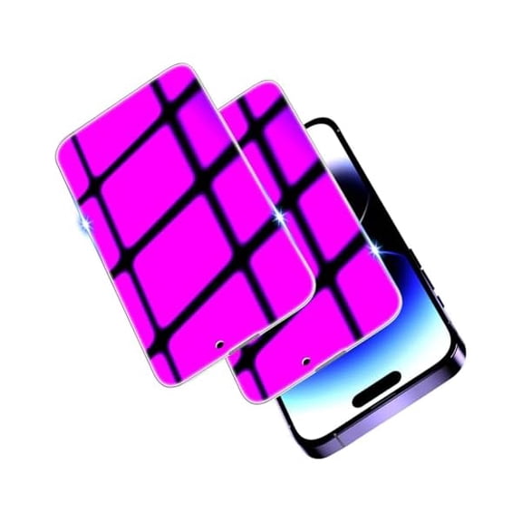 (2 Pack) Privacy Screen Protector for iPhone 14 Pro Max 6.7 Inch Anti Spy Tempered Glass, Purple Gradient Anti Blue Light HD Full Coverage