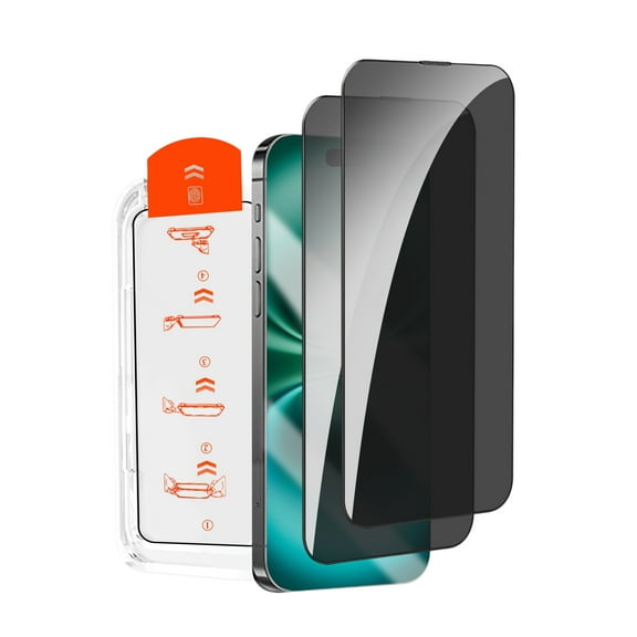 2-Pack Privacy Screen Protector for iPhone 16 Pro Max [Auto Alignment Kit] 16 Pro Max 6.9 inch Tempered Glass Film [Fit for Phone Case]