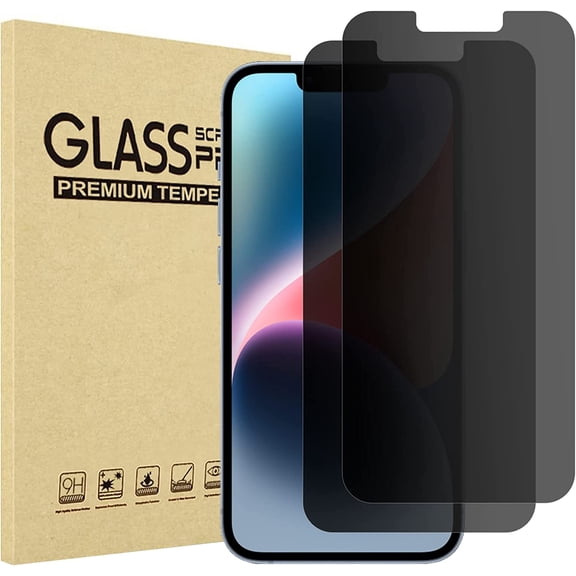 2 Pack Privacy Screen Protector for iPhone 16e / 14/13 / 13 Pro 6.1", Tempered Glass Film Guard for iPhone 2025 2022 2021 6.1 Inch