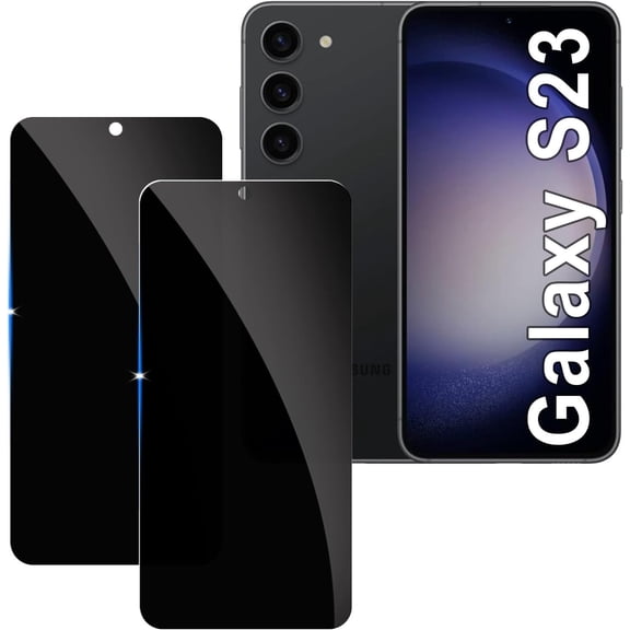 2 Pack Privacy Screen Protector for samsung galaxy S23 9H Tempered Glass Anti-Spy Private Film Compatible for Samsung S23 Case Friendly