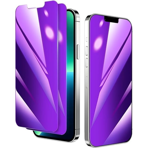 2 Pack Privacy Screen Protector for iPhone 13/13 Pro/14, Anti Spy Anti Blue Light Tempered Glass Film for iPhone 13/13 Pro/14 Screen Protector 6.1 Inch, Touch Sensitivity Bubble Free Purple