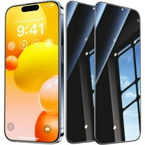 2 Pack Privacy Screen Protector for iPhone 15 & iPhone 15 Pro, Anti-Scratch, Touch Sensitive, Bubble Free, Easy to Install, Private Tempered Glass Film Screen Accessories