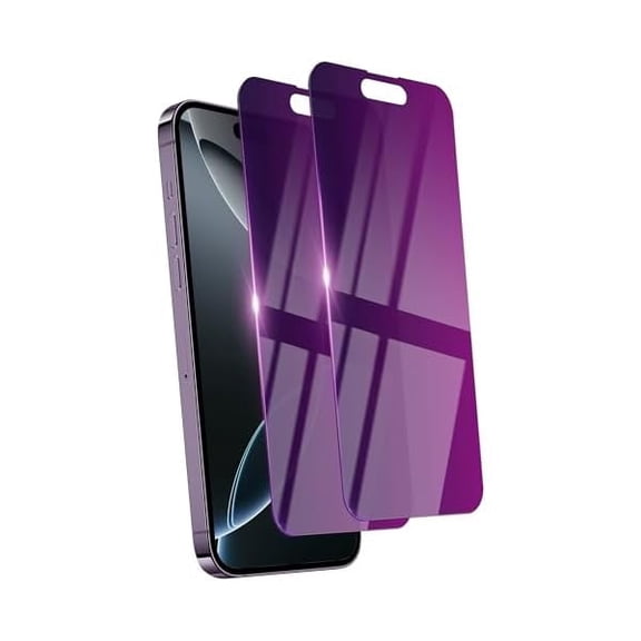 2 Pack Privacy Screen Protector for iPhone 16 Pro Tempered Glass for 16Pro 6.3inch Private Saver Anti-Spy Anti-Blue Light Eye Protection Anti-Scratch Full Coverage