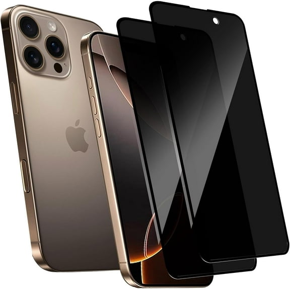 2 Pack Privacy Screen for iPhone 16 Pro - Anti Spy-Tempered Glass Protector [Invisible Privacy Armor] with Auto-Align Frame 9H Hardness [Auto-Dust Removal][9D Full Coverage] Durable Film