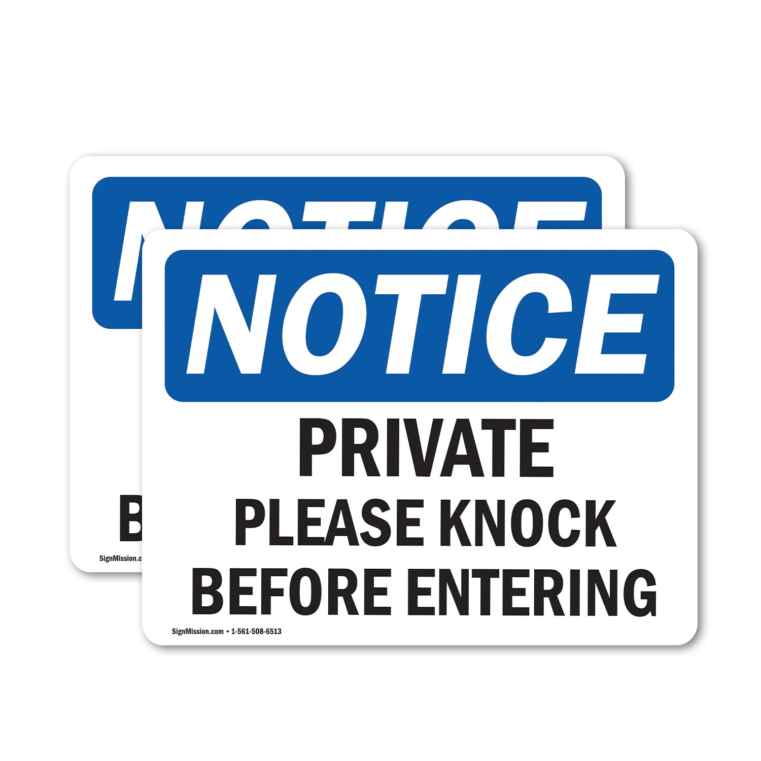 (2 Pack) Private Please Knock Before Entering OSHA Notice Sign ...