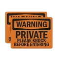 thumbnail image 1 of (2 Pack) Private Please Knock Before Entering OSHA Warning Sign, 1 of 7
