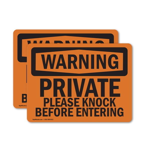(2 Pack) Private Please Knock Before Entering OSHA Warning Sign
