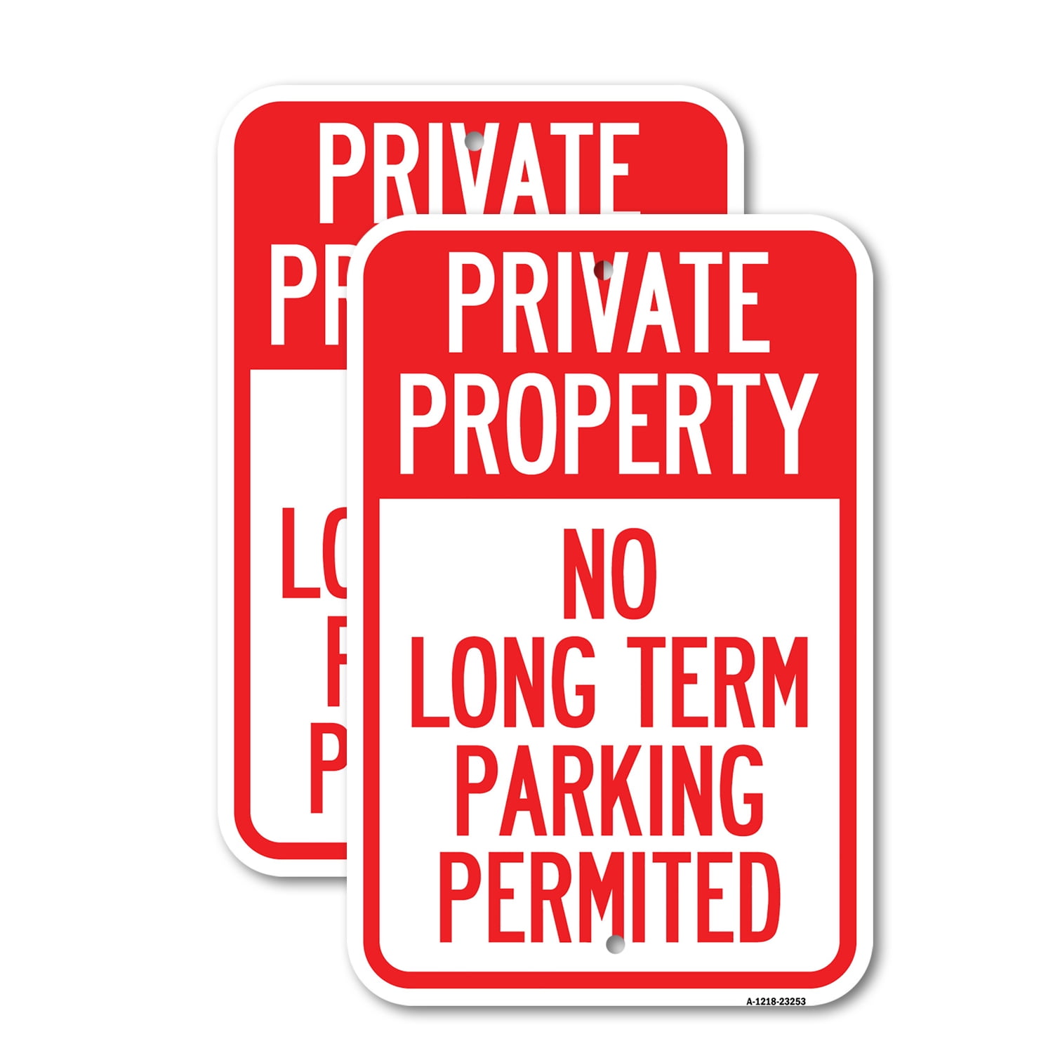 Private Property No Parking Signs 2-Pack - 18x12" Reflective Aluminum