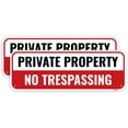 thumbnail image 1 of 2 Pack Private Property No Trespassing Sign, 12 x 8 Inches - Aluminum - Metal No Tresspassing Small Sign/Without a frame, 1 of 4