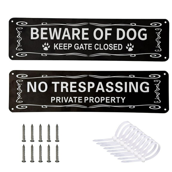 2 Pack Private Property No Trespassing Sign, Aluminum Reflective,Fade Resistant, Rectangular, Door Mount, Warning