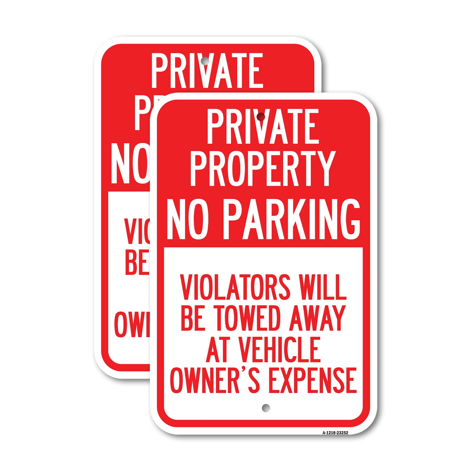 (2 Pack) Private Property - No Parking Violators Will Be Towed Away at ...