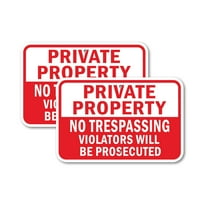 (2 Pack) Private Property No Trespassing Violators Will Be Prosecuted | 18" X 24" Heavy-Gauge Aluminum Sign | Rust Free Aluminum, Weather Resistant, Waterproof, Fade Resistant, 2