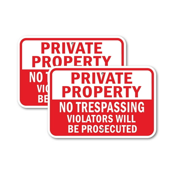 (2 Pack) Private Property No Trespassing Violators Will Be Prosecuted | 18" X 24" Heavy-Gauge Aluminum Sign | Rust Free Aluminum, Weather Resistant, Waterproof, Fade Resistant, 2