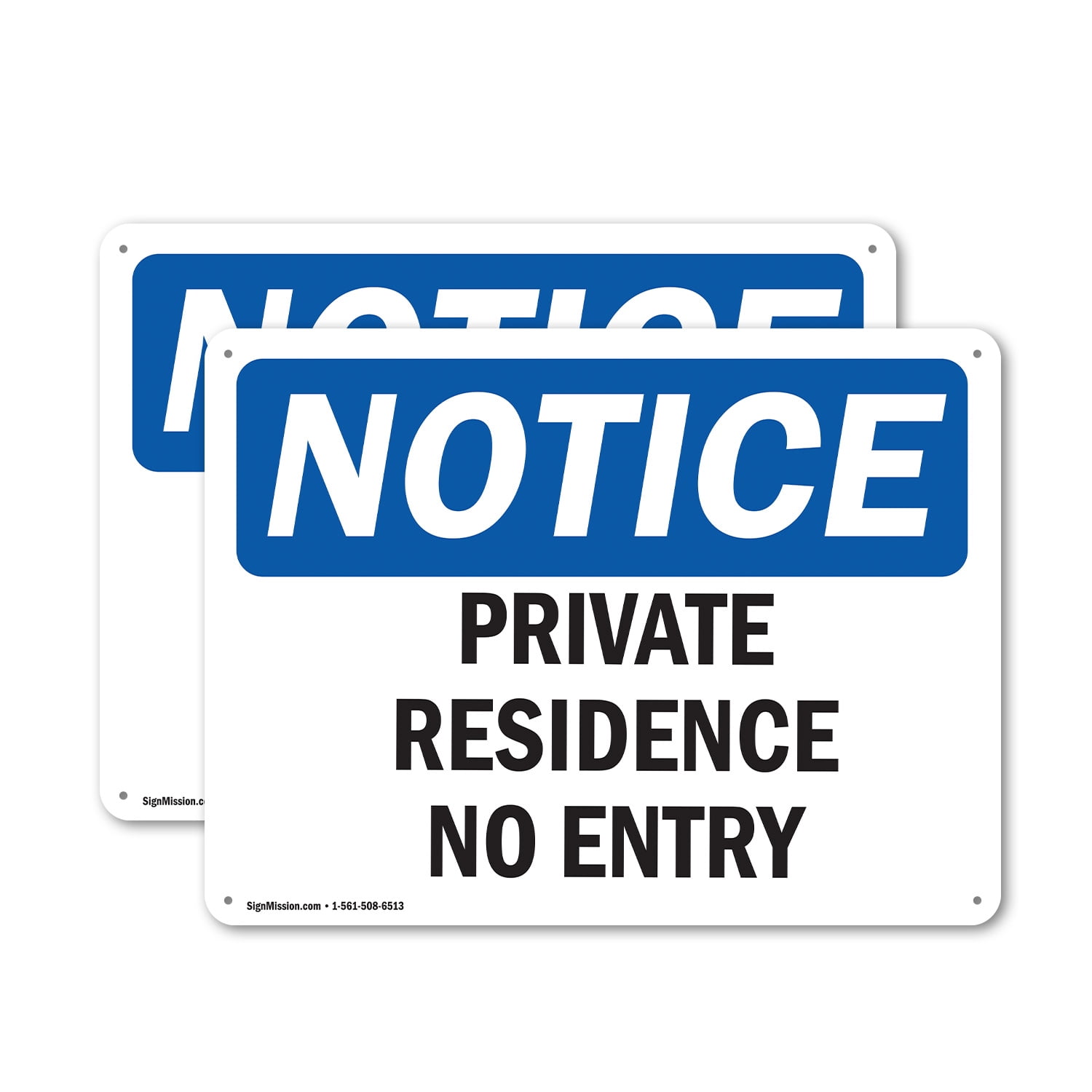 Residence Signe (2 Pack) Private Residence No Entry OSHA Notice Sign 18 Inch X 12 Inch ...