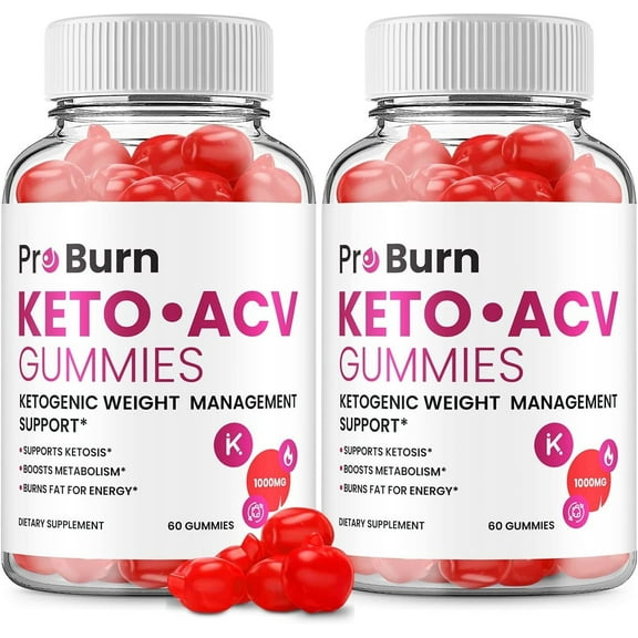 2 Pack Pro Burn Keto Plus ACV Gummies Pro Burn ACV Advanced Keto Formula Plus Apple Cider Vinegar Keto Gummies Dietary Supplement B12 Beet Root Juice 120 Gummies